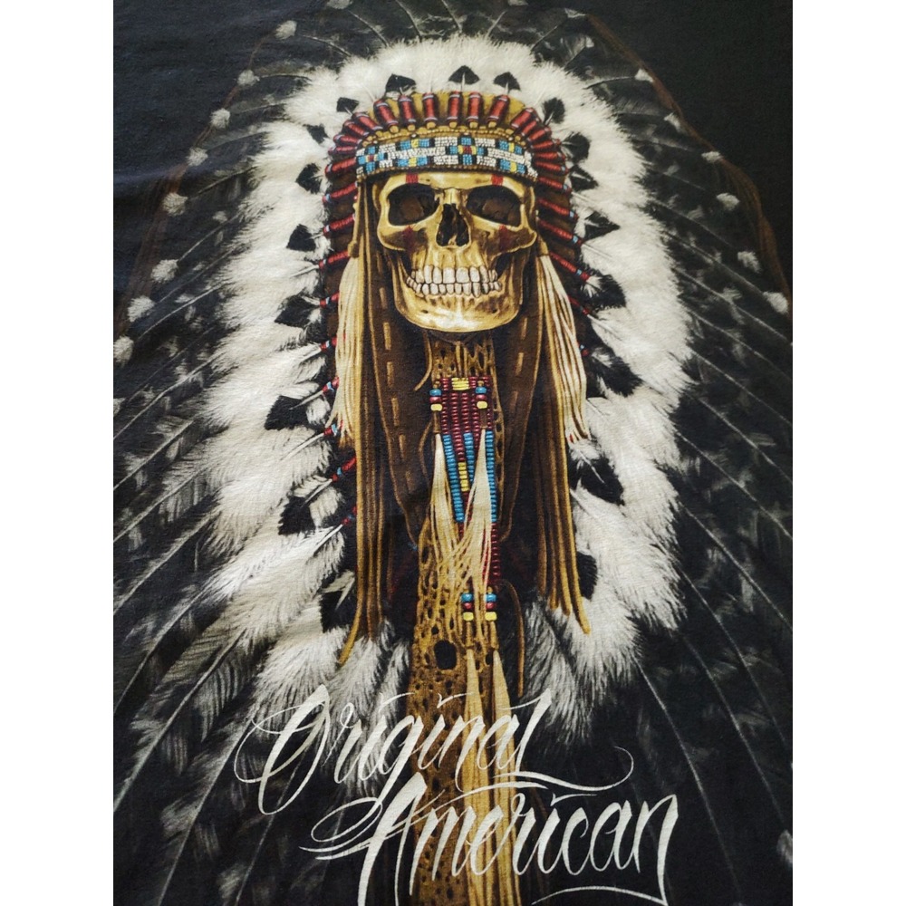 DGA Shirt Native American Tribal‎ Skull Skater Black David Gonzalez Mens Large